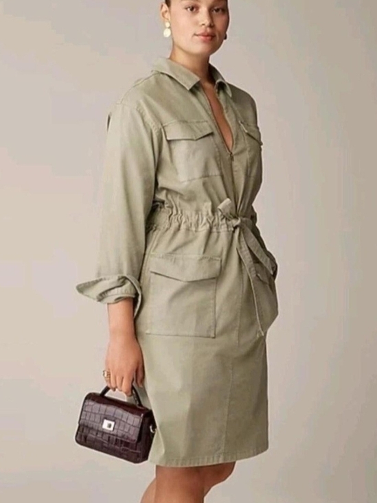 J. Crew Dresses & Skirts - J. Crew Light Olive Utility Jacket Dress